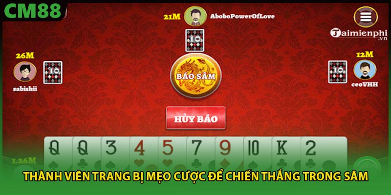 Thành viên trang bị mẹo cược để chiến thắng trong sâm